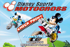 Disney Sports Motocross title screen for GameBoy Advance